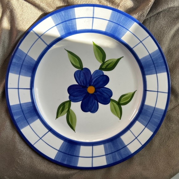 A Step Beyond San Remo Dinner Plate Blue Flower 10-3/4” - Picture 1 of 5